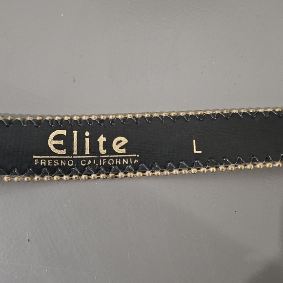 ELITE Fresno Vintage Gold metallic checkered belt. Size L - Picture 5 of 9